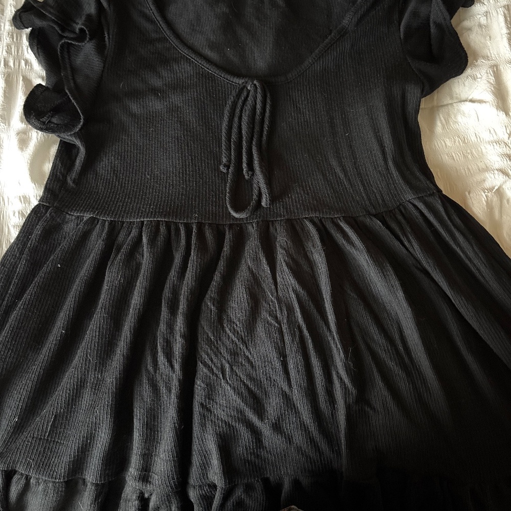 Jersey knit black dress